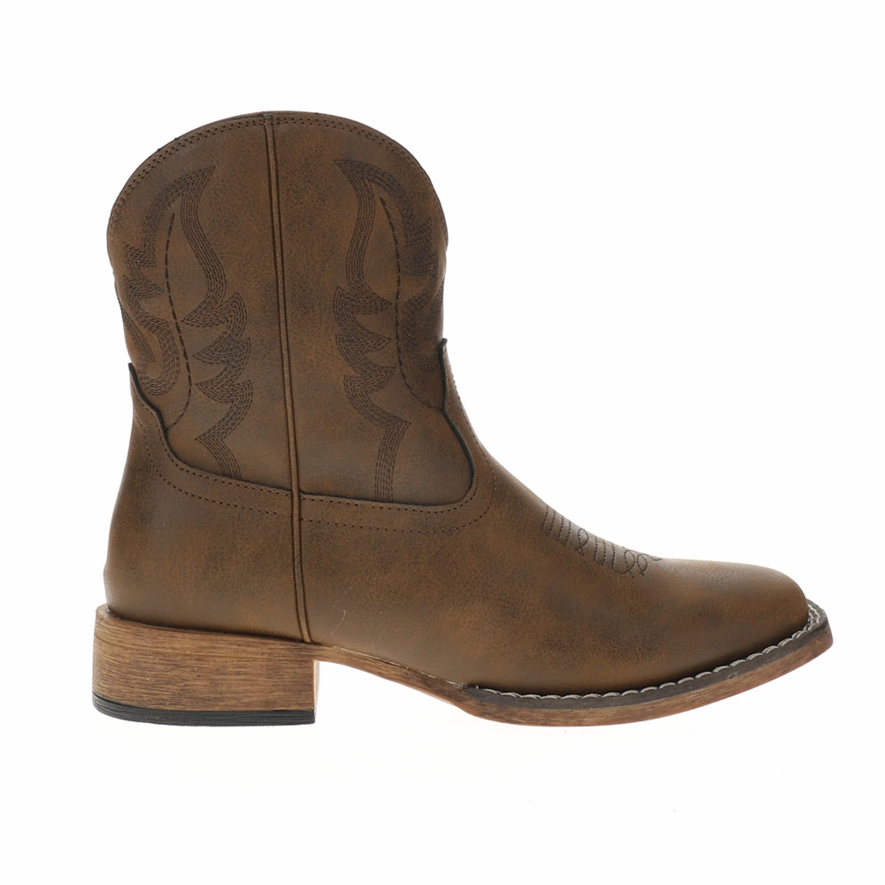 Shayla Embroidered Square Toe Zippered Cowboy Booties Cozy Footwear