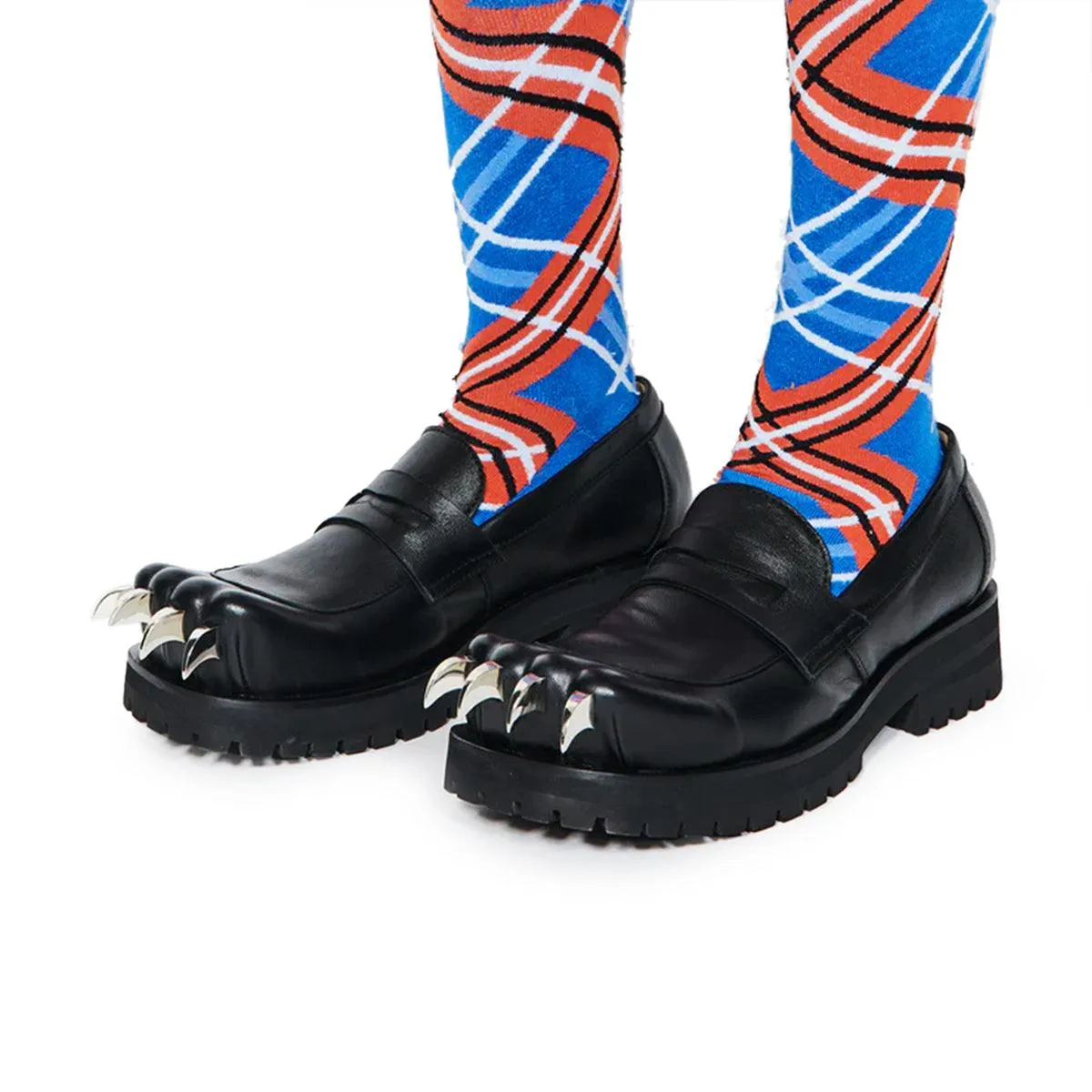 Leather Moccasin Moggies 'Black' Slip Resistant Grooves