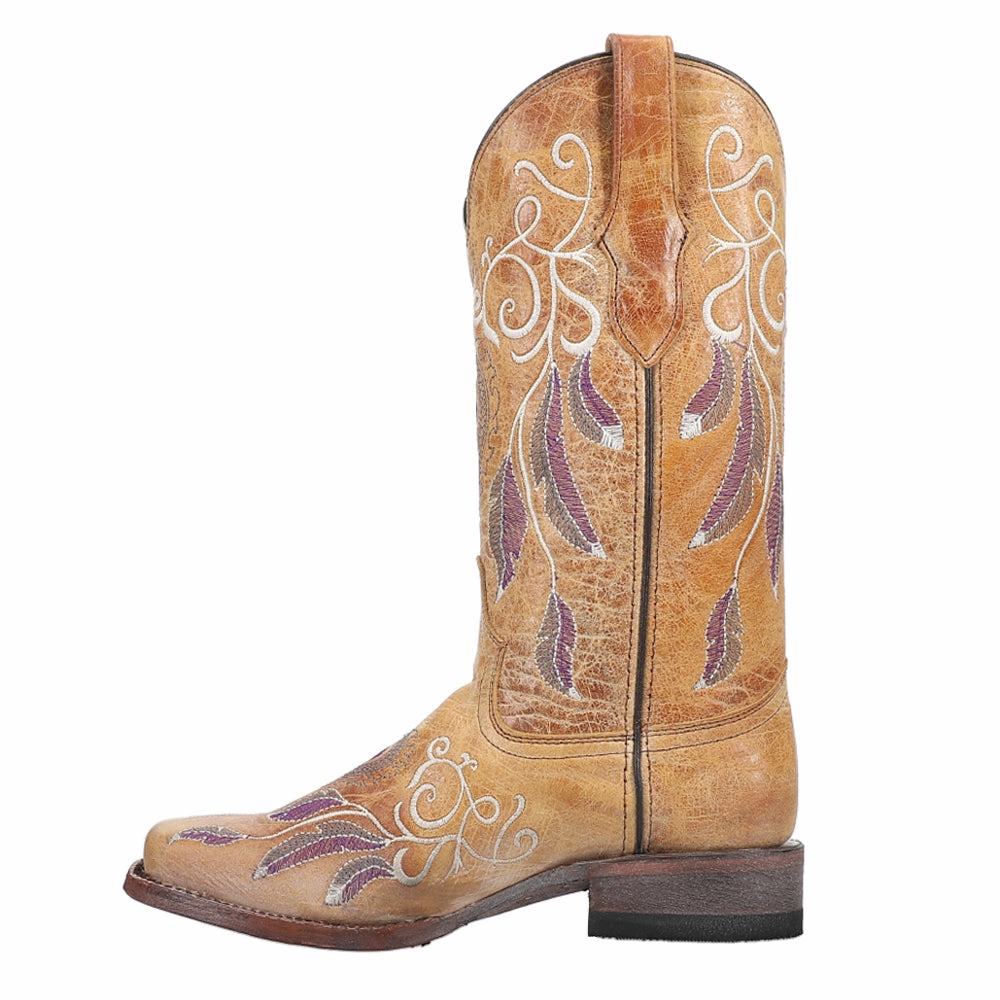 Dreamer Embroidered Narrow Square Toe Cowboy Boots Airport Look