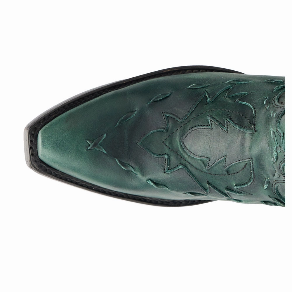 Seamless Stitching Slip Resistant Reverie Knee High Corset Embroidered Tooled Inlay Snip Toe Cowboy Boot