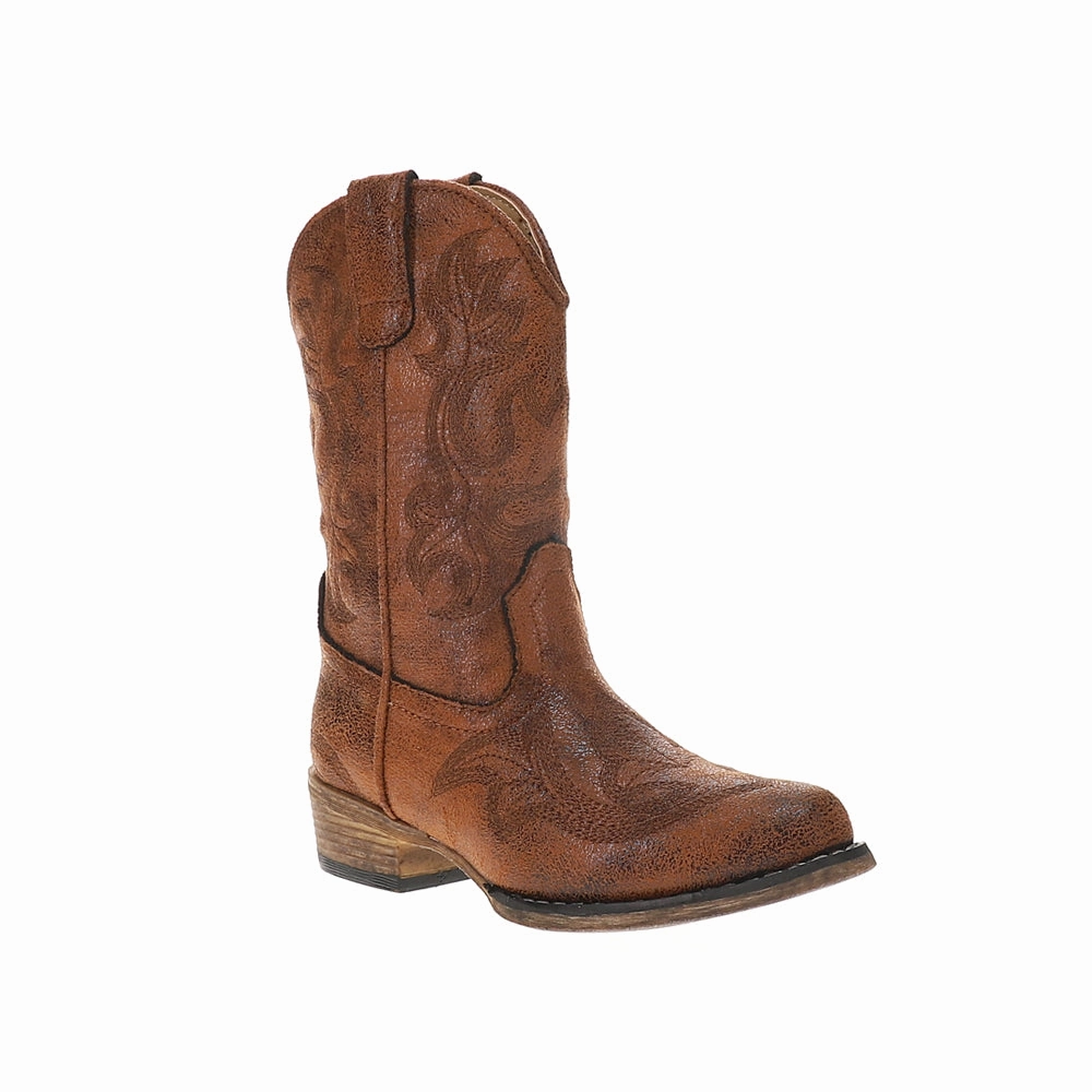 Riley Classic Snip Toe Cowboy Boots (Little Kid-Big Kid) Elastic Goring