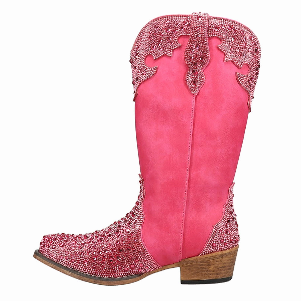 Riley Jewells Rhinestone Overlay Snip Toe Cowboy Boots Chukka Silhouette
