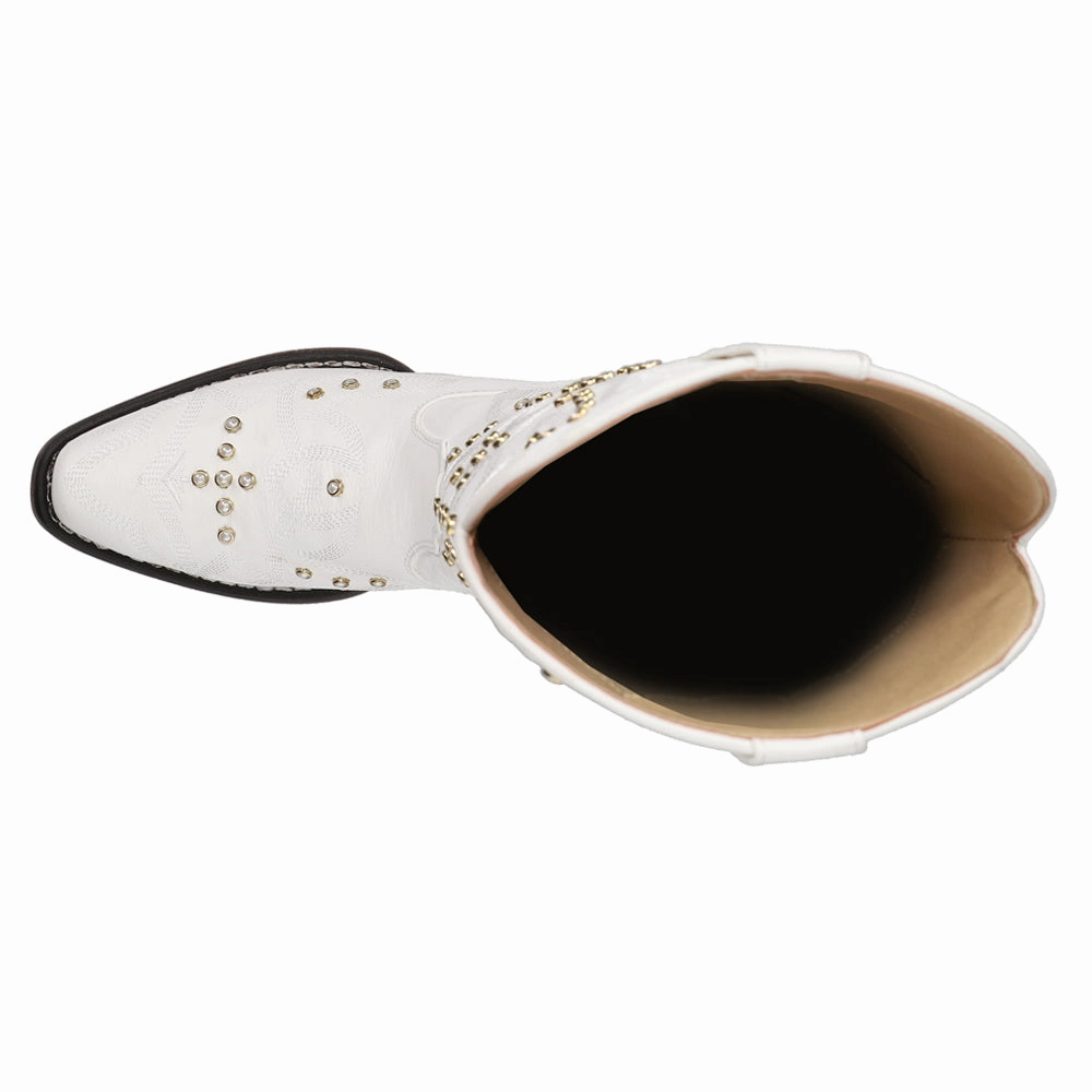 Ventilation Perforations Riley Pearl Embroidered Snip Toe Cowboy Boots