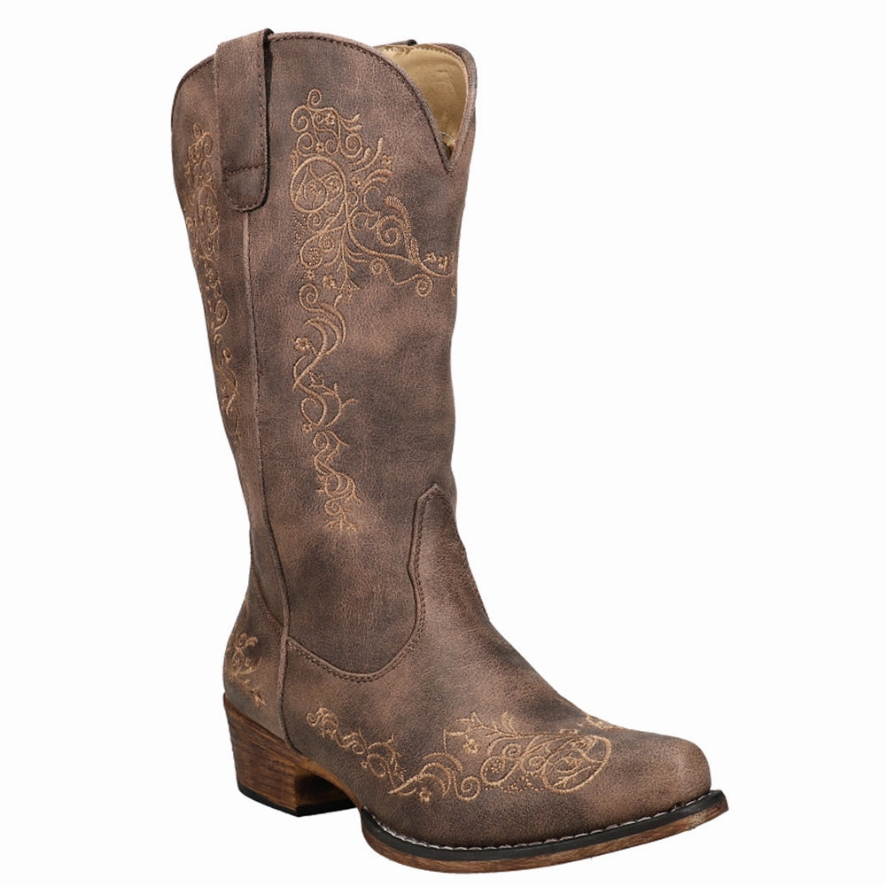 Noise free Riley Scroll Embroidered Snip Toe Cowboy Boots