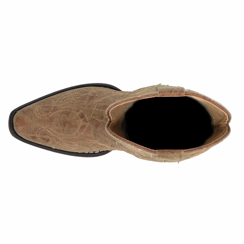 Calm Flow Breathable Material Riley Shorty Embroidered Snip Toe Cowboy Booties