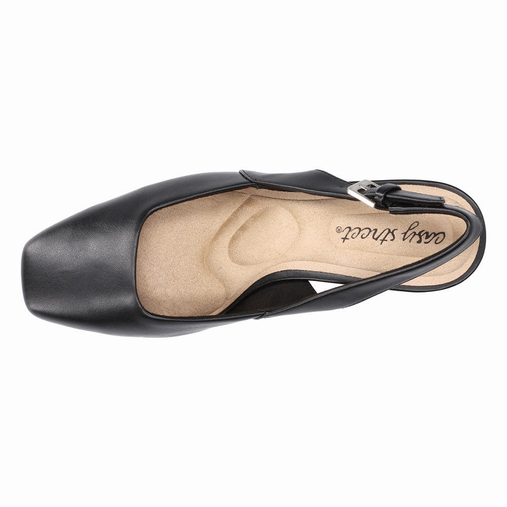 City Commuter Polished Trim Ritsa Square Toe Slingback Pumps