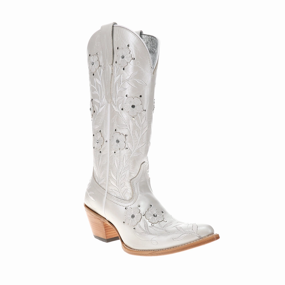 Romance Floral Embroidered Pointed Toe Cowboy Boots Dad Mode