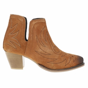 High Traction Stylish Explorer Rowdy Embroidered Snip Toe Pull On Cowboy Booties