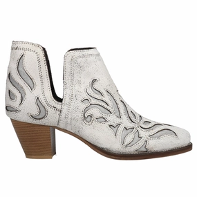 Rowdy Glitz Vintage Tooled Inlay Snip Toe Cowboy Booties Odor Control Layer Shock Absorbing Morning Walk