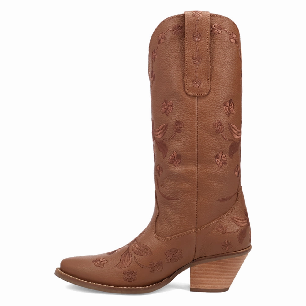 Love Bug Floral Embroidered Snip Toe Cowboy Boots Bendable Fashion Focused