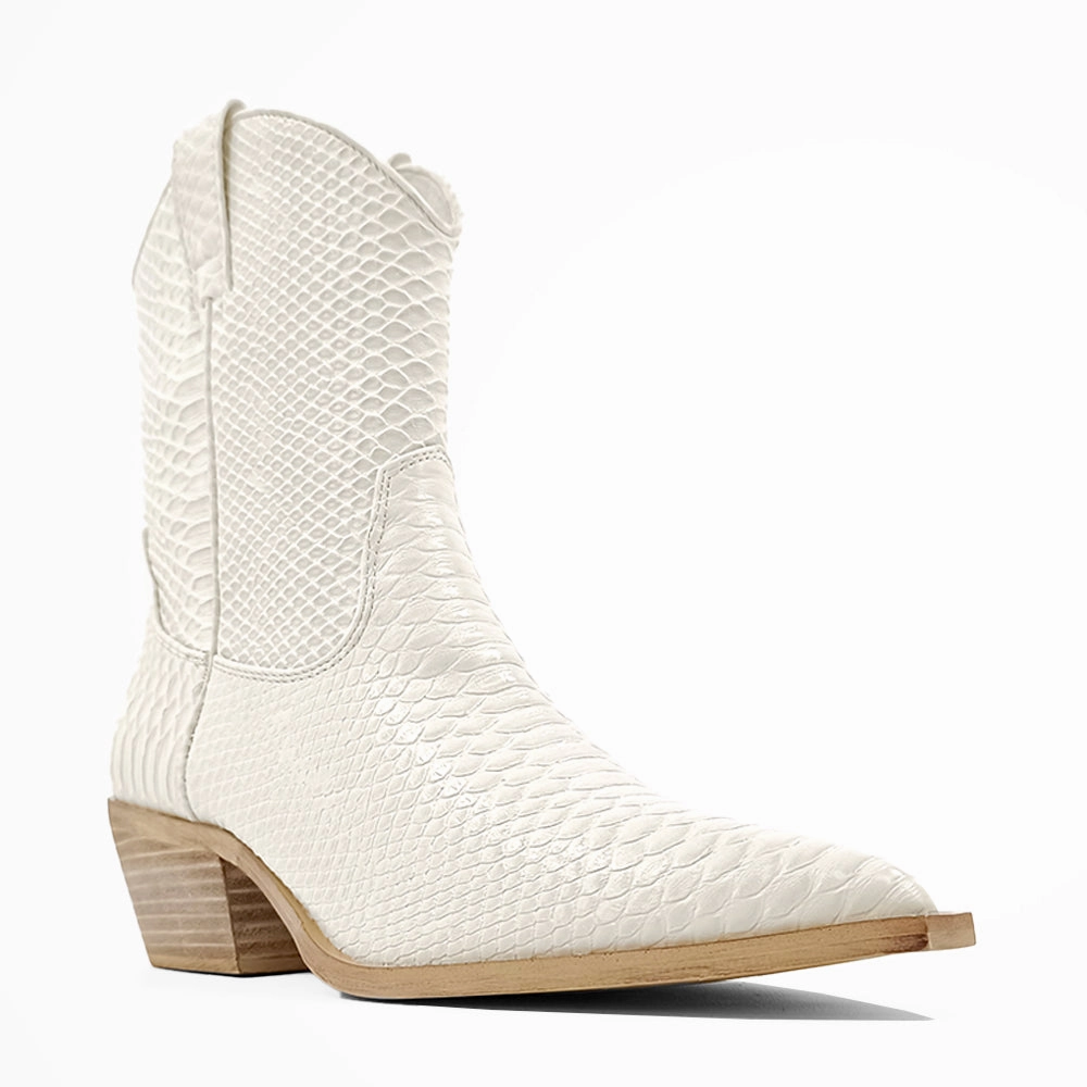 Zouzou Snake Print Pointed Toe Cowboy Boots Multi-Purpose Rugged Built Comfort Seeker