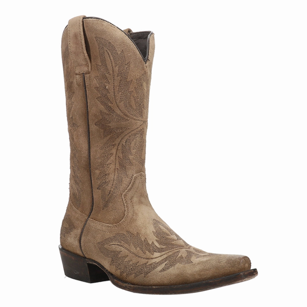 Shock Dispersing Outsole Ryman Embroidered Snip Toe Pull On Cowboy Boots