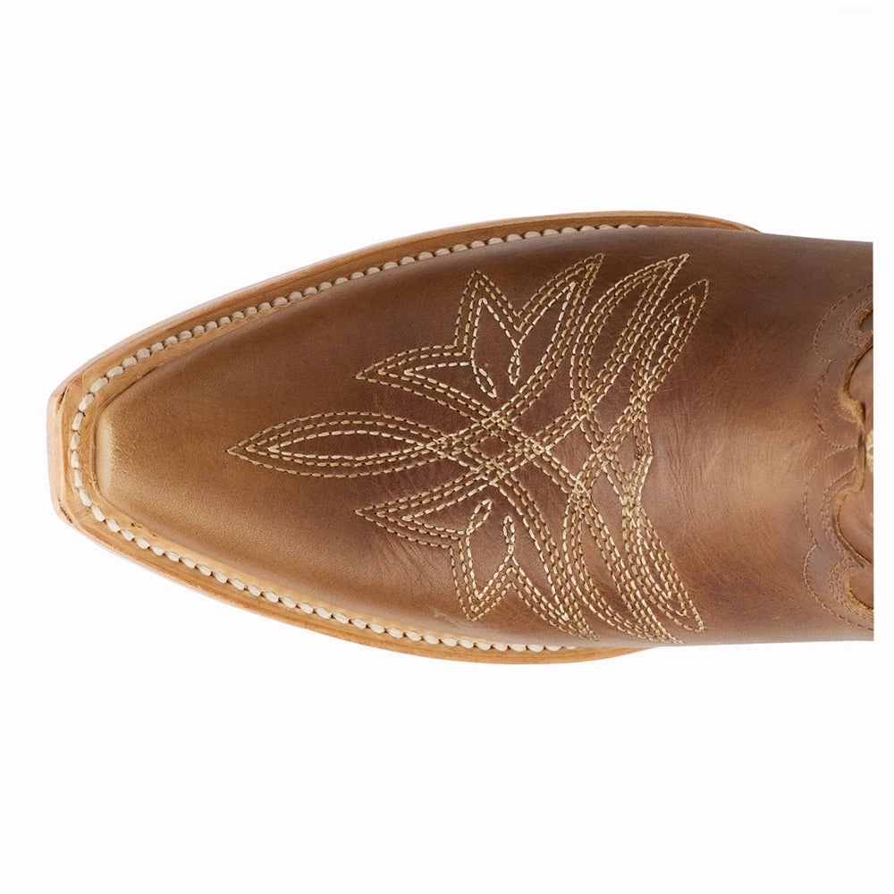 Sandaga Embroidered Snip Toe Midi Boot Soft Leather