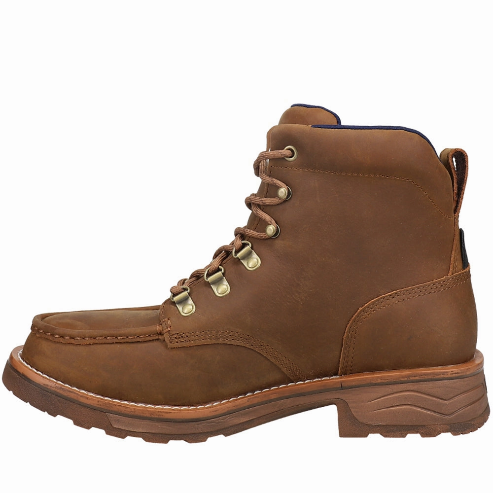 Conductor 6 Inch Composite Toe Lace Up Work Boots Ankle Collar Padding Multi Density Foam Layers