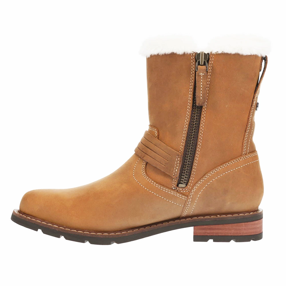 Slip On Convenience Savannah Sherpa Waterproof Round Toe Zippered Motorcycle Boots