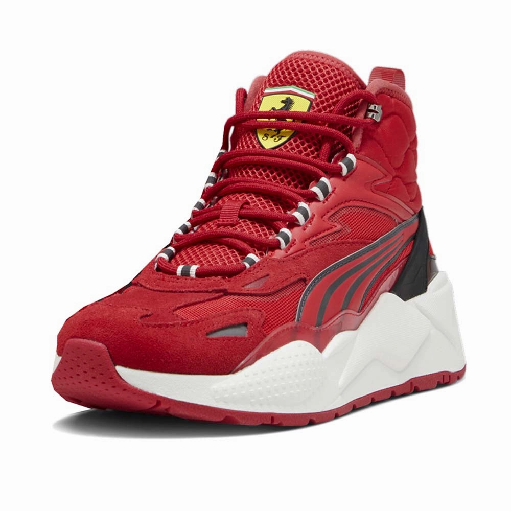 Scuderia Ferrari RS X Mid Lace Up Sneakers Contoured Footbed Shape Non Constricting Fit