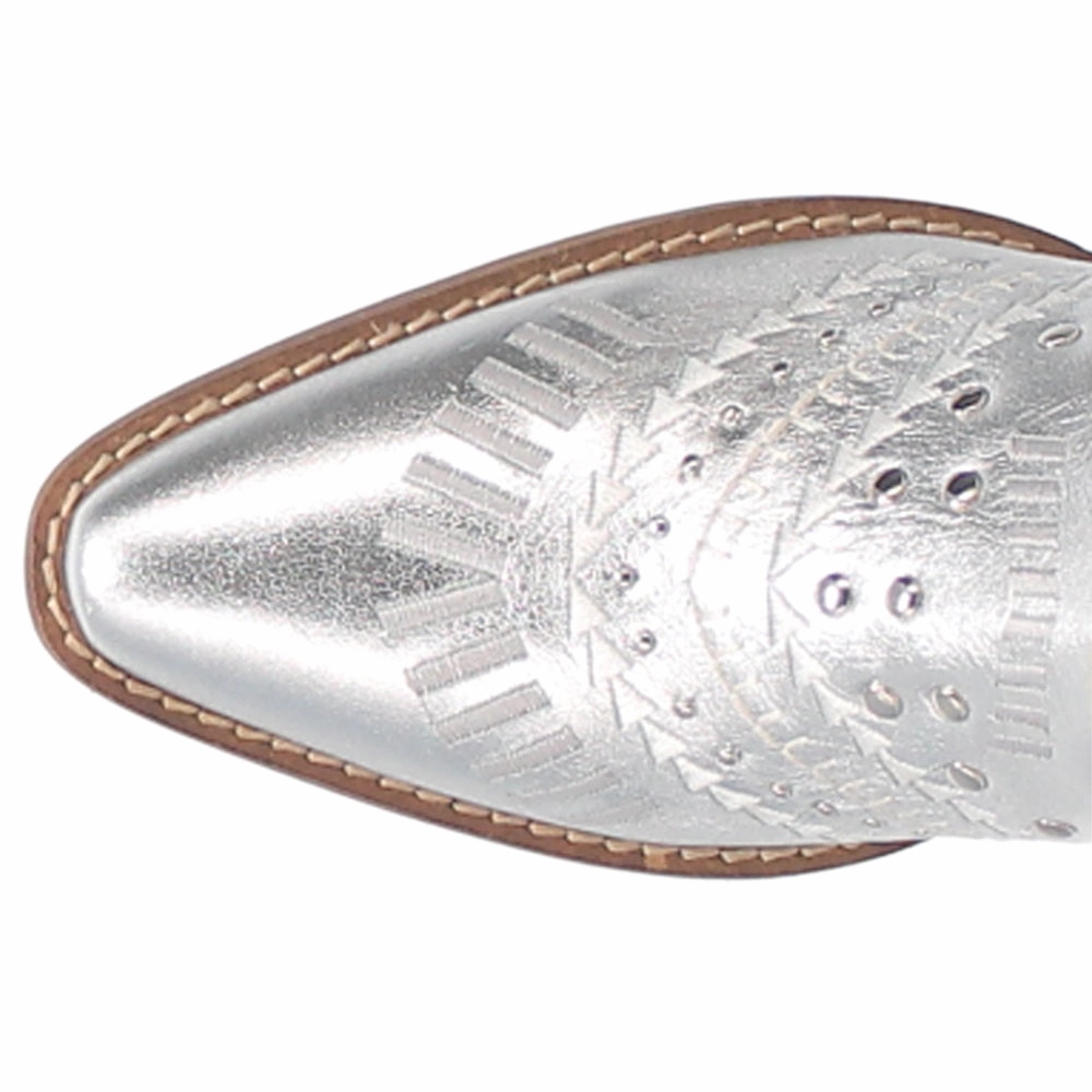 Transitional Season Gypsy Embroidery Studded Fringe Metallic Snip Toe Cowboy Boots