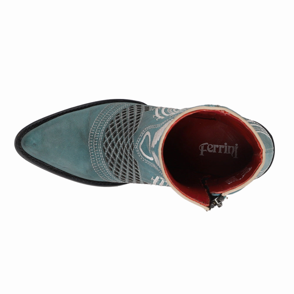 Comfort Lining Cold Weather Commuter Savannah Embroidered Pointed Toe Zippered Cowboy Booties