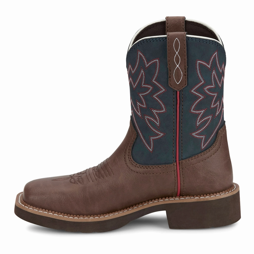 Sunny Embroidered Square Toe Cowboy Boots Leather Lining Easy to Wear