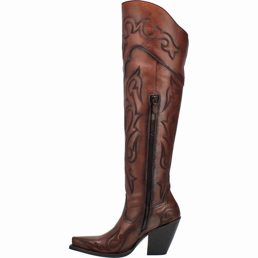 Insulated Mountain Hike Seductress Embroidered Snip Toe Zippered Cowboy Boots