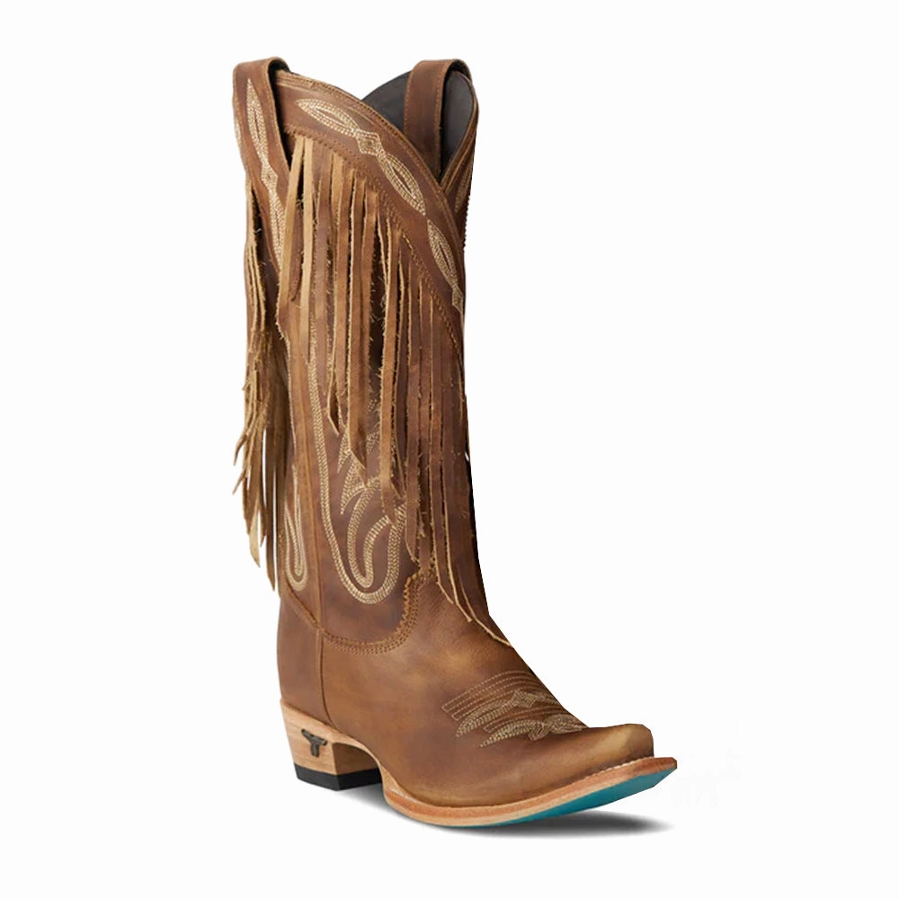 Senita Falls Fringe Embroidered Snipped Toe Boot Dynamic Flex Construction