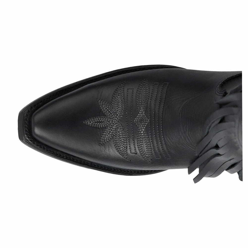 Wild Edge Senita Falls Fringe Embroidered Snipped Toe Boot