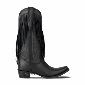 Senita Falls Fringe Embroidered Snipped Toe Boot subtle style