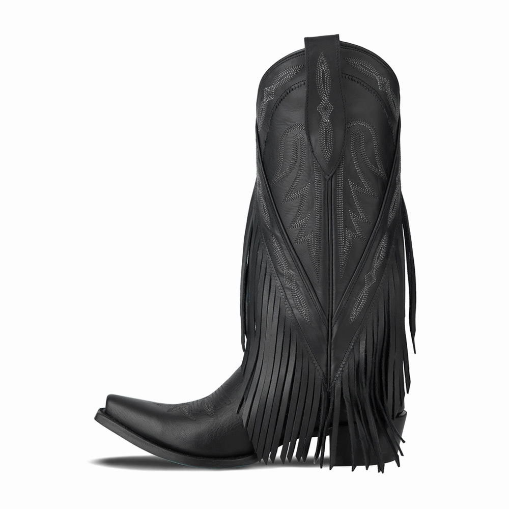 Senita Falls Fringe Embroidered Snipped Toe Boot Classic Comfort