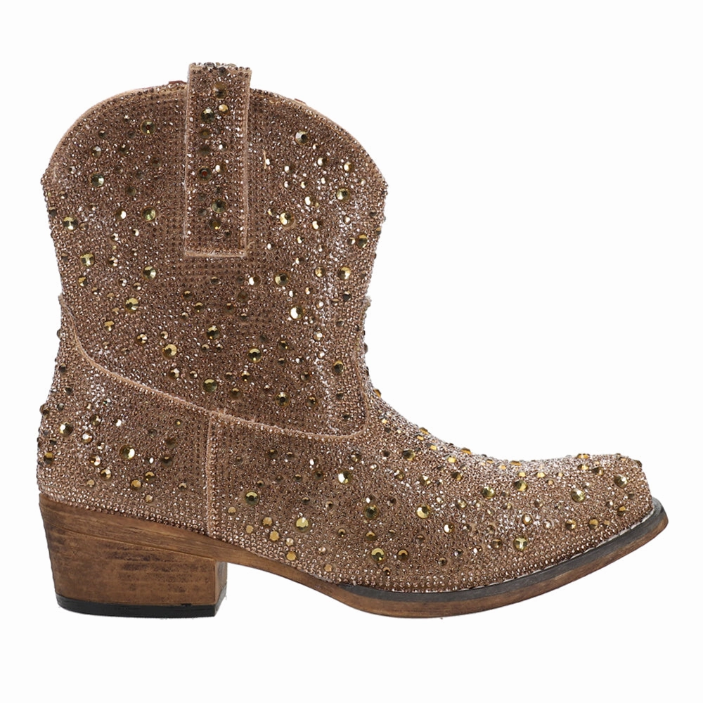 Shay Jewells Rhinestone Snip Toe Cowboy Booties Slip Resistant Work Commute