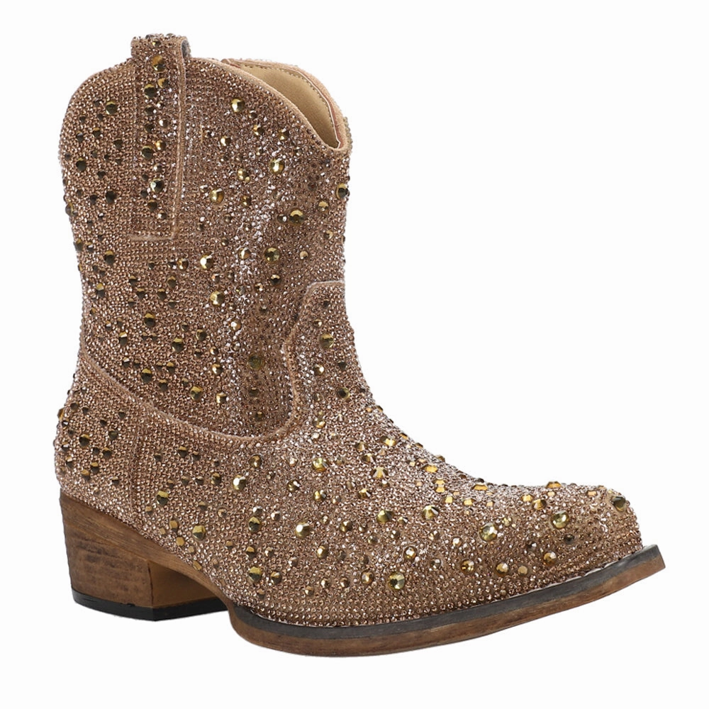 Traction Lug Pattern Shay Jewells Rhinestone Snip Toe Cowboy Booties