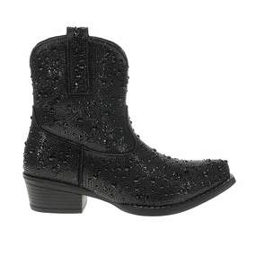 Shay Jewells Rhinestone Snip Toe Pull On Cowboy Booties Durable Shell Winter Walker Anti Skid