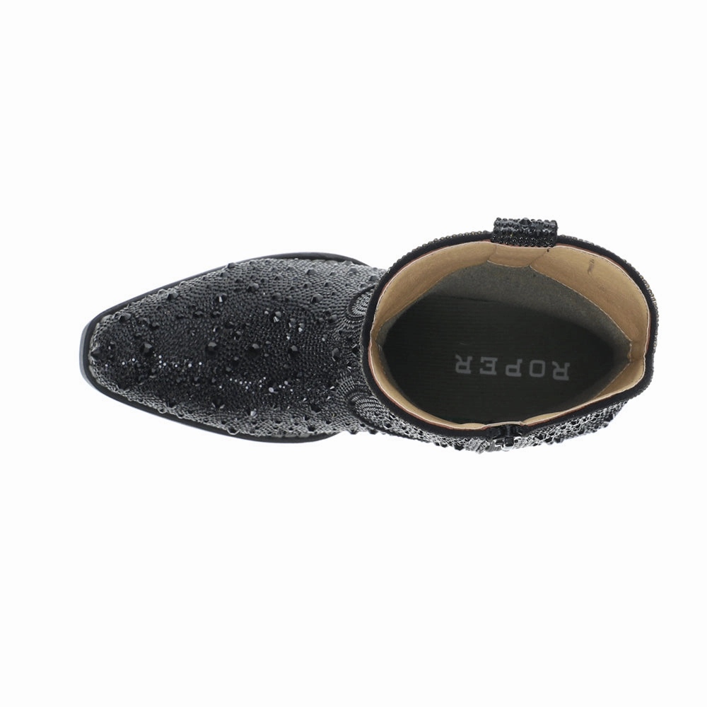 Shay Jewells Rhinestone Snip Toe Pull On Cowboy Booties Smart Look