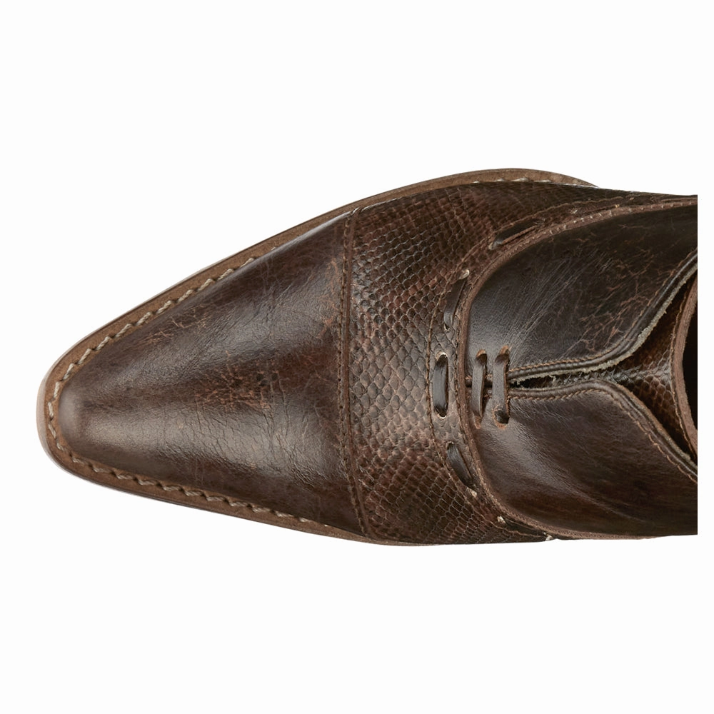 Footbed Boho Mood Sherry Snake Print Snip Toe Cowboy Booties