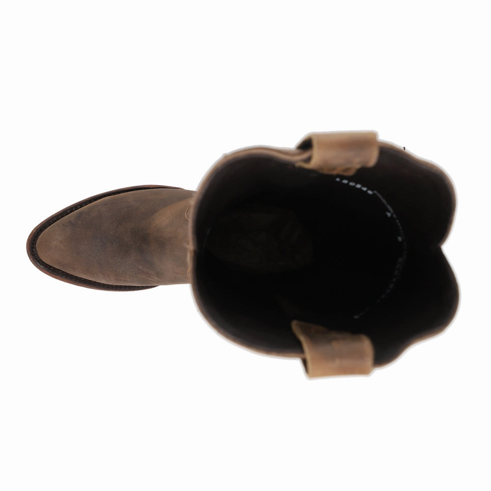 Plain Jane Round Toe Cowboy Boot Hard Terrain RubberOutsole