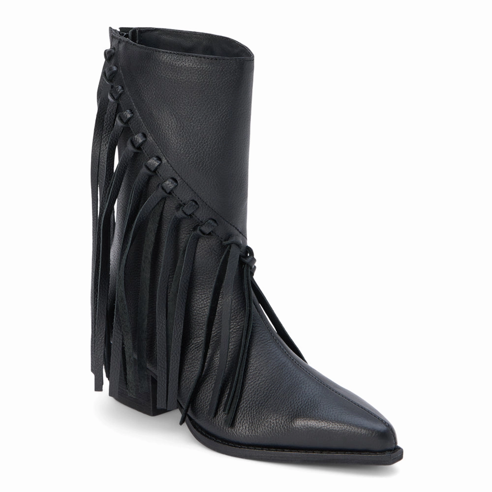 Buck Fringe Pointed Toe Pull On Boots Anti Abrasion