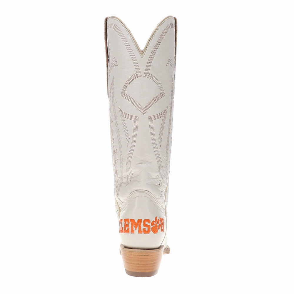 Calm Flow Clemson University Gameday Embroidered Snip Toe Cowboy Boots