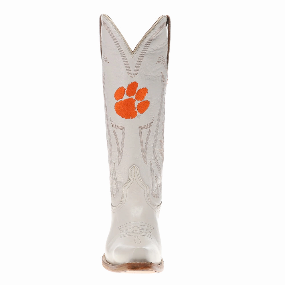 Clemson University Gameday Embroidered Snip Toe Cowboy Boots Padded Interior Nature Lover Supportive Build