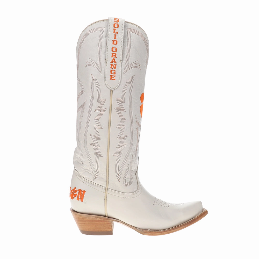 Clemson University Gameday Embroidered Snip Toe Cowboy Boots Low Profile Outdoor Explorer