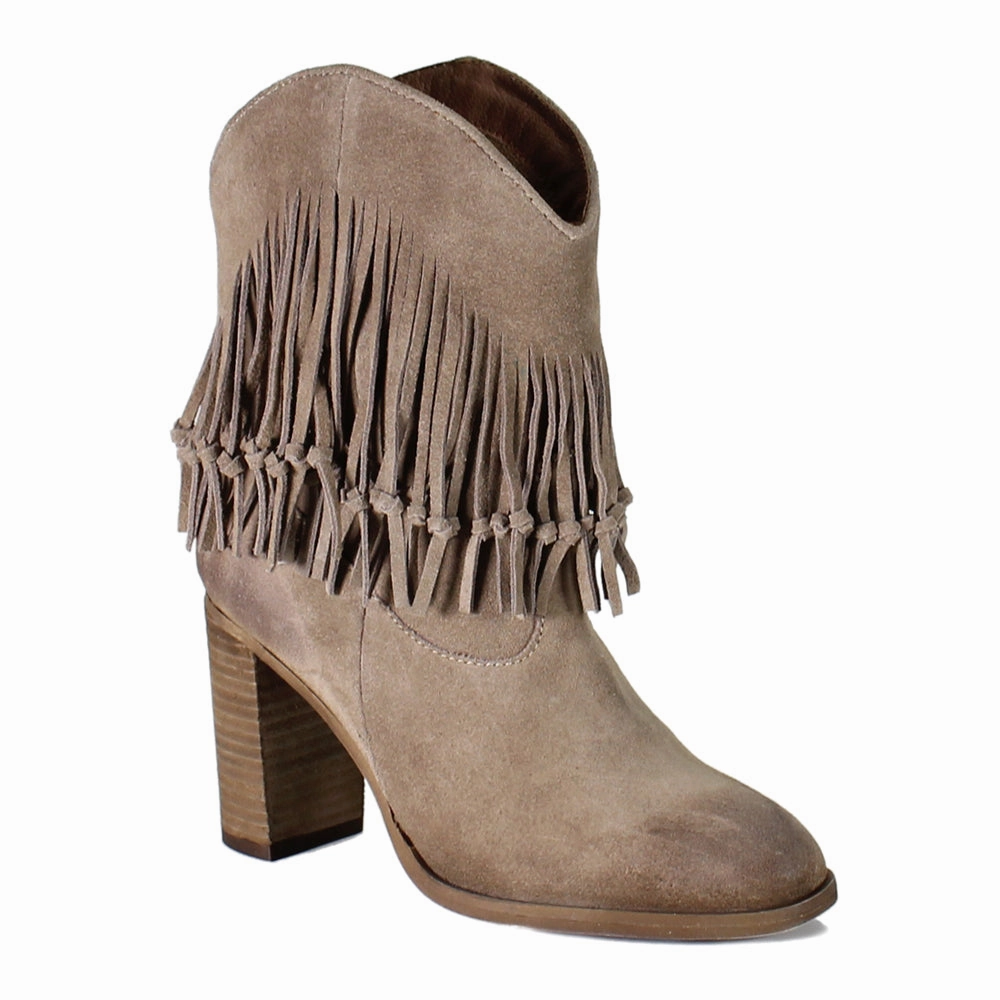 Solid Stitching Scholar True Sky Western Fringe Round Toe Boots