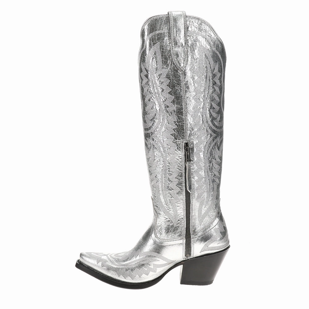 Daily Rugged Breathable Design Casanova Embroidered Snip Toe Zippered Cowboy Boots