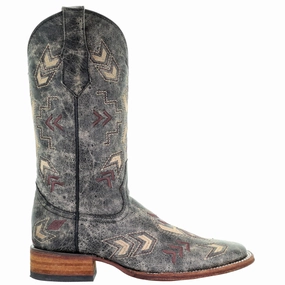 Quick   Dry Embroidered Square Toe Cowboy Boots