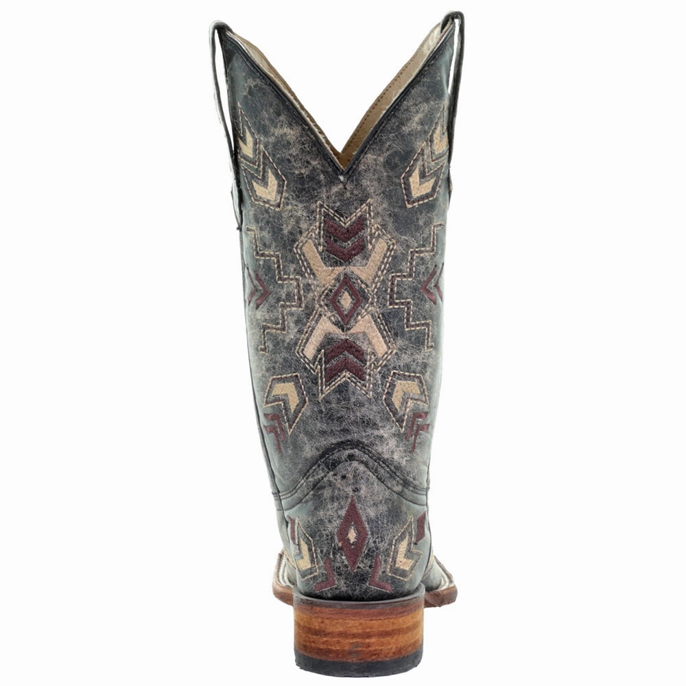 Embroidered Square Toe Cowboy Boots Storm Mode