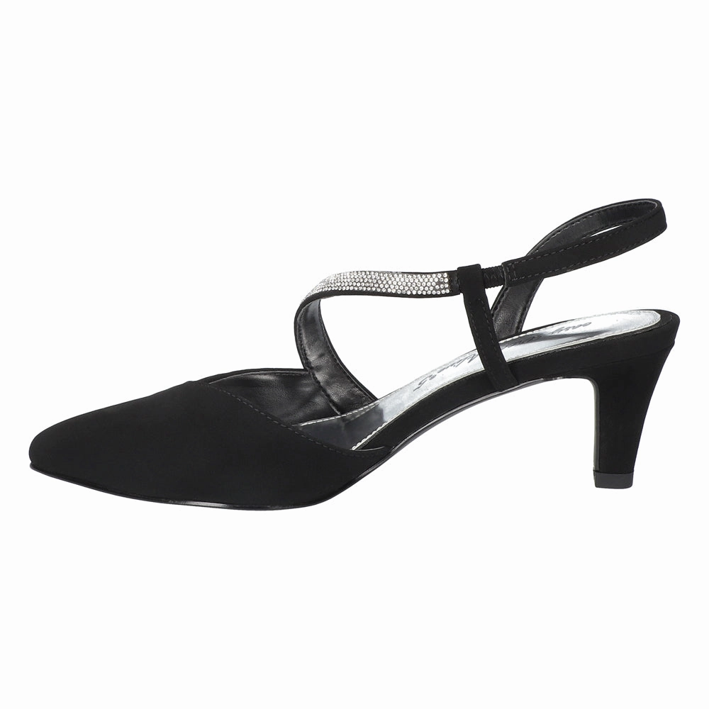 First Walk Full Comfort Emerald Rhinestone Pointed Toe Evening Pumps