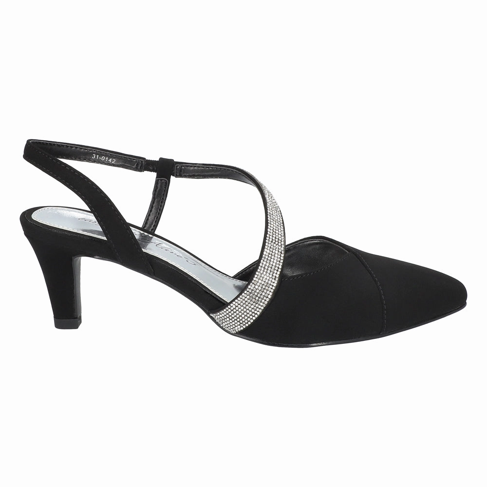 Emerald Rhinestone Pointed Toe Evening Pumps Boss Edge Safety Hold