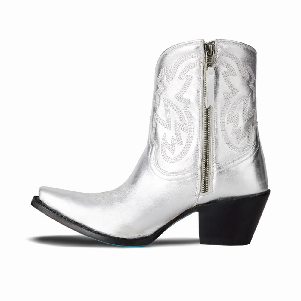 Smokeshow Embroidered Metallic Snip Toe Cowboy Bootie Secure fit Flexible Material
