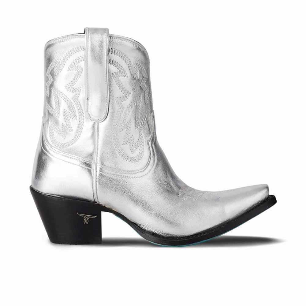 Leather Comfort Easy Match Smokeshow Embroidered Metallic Snip Toe Cowboy Bootie