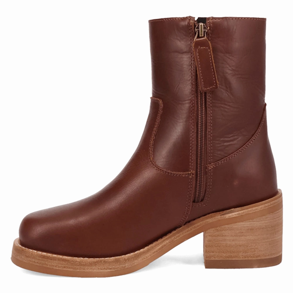 Eco Material Comfort Seeker Roxy Round Toe Block Heel Zippered Boots