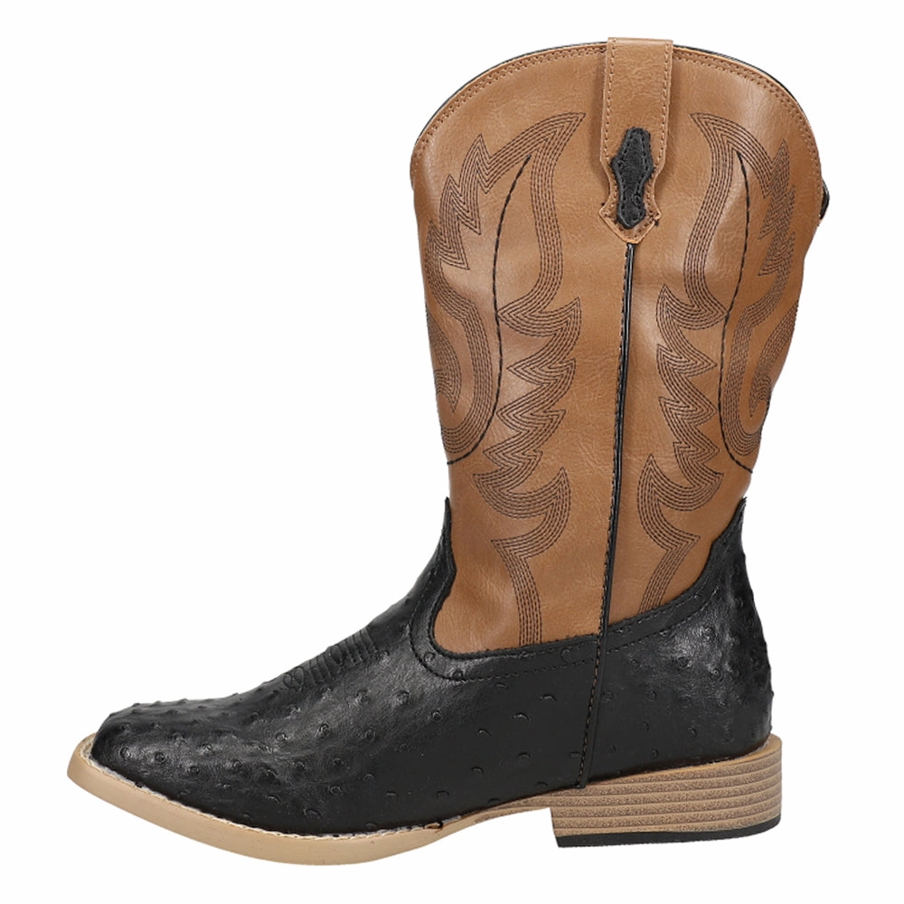 Bumps Embroidered Square Toe Cowboy Boots (Big Kid) Seamless Comfort Adventure Seeker Non Toxic Materials