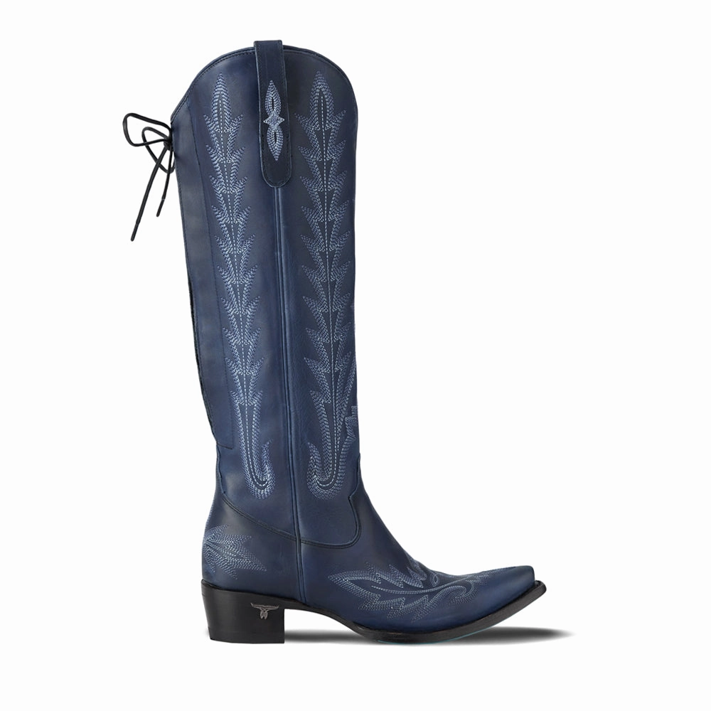 Lexington Knee High Embroidered Corset Cowboy Boot Fast Step