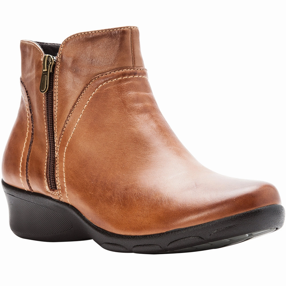 Waverly Round Toe Wedge Zippered Booties Running